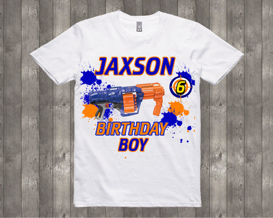 Nerf Gun Personalized Birthday Shirt