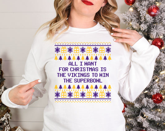 All I want for Christmas Vikings Shirt