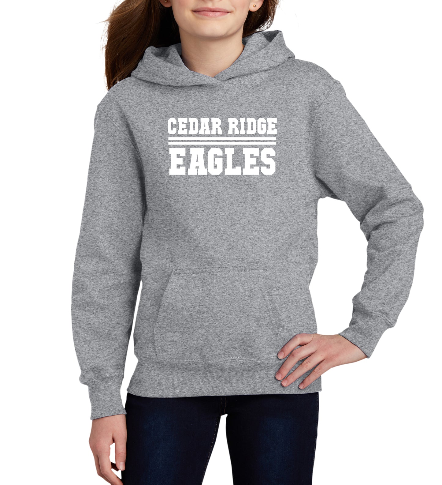 Cedar Ridge Style 1 Hoodie - Double Line (White Font)