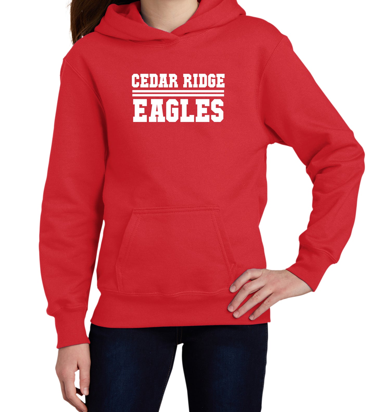 Cedar Ridge Style 1 Hoodie - Double Line (White Font)