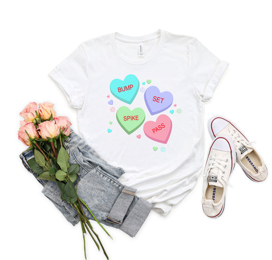 Volleyball Conversation Hearts Valentine Shirt