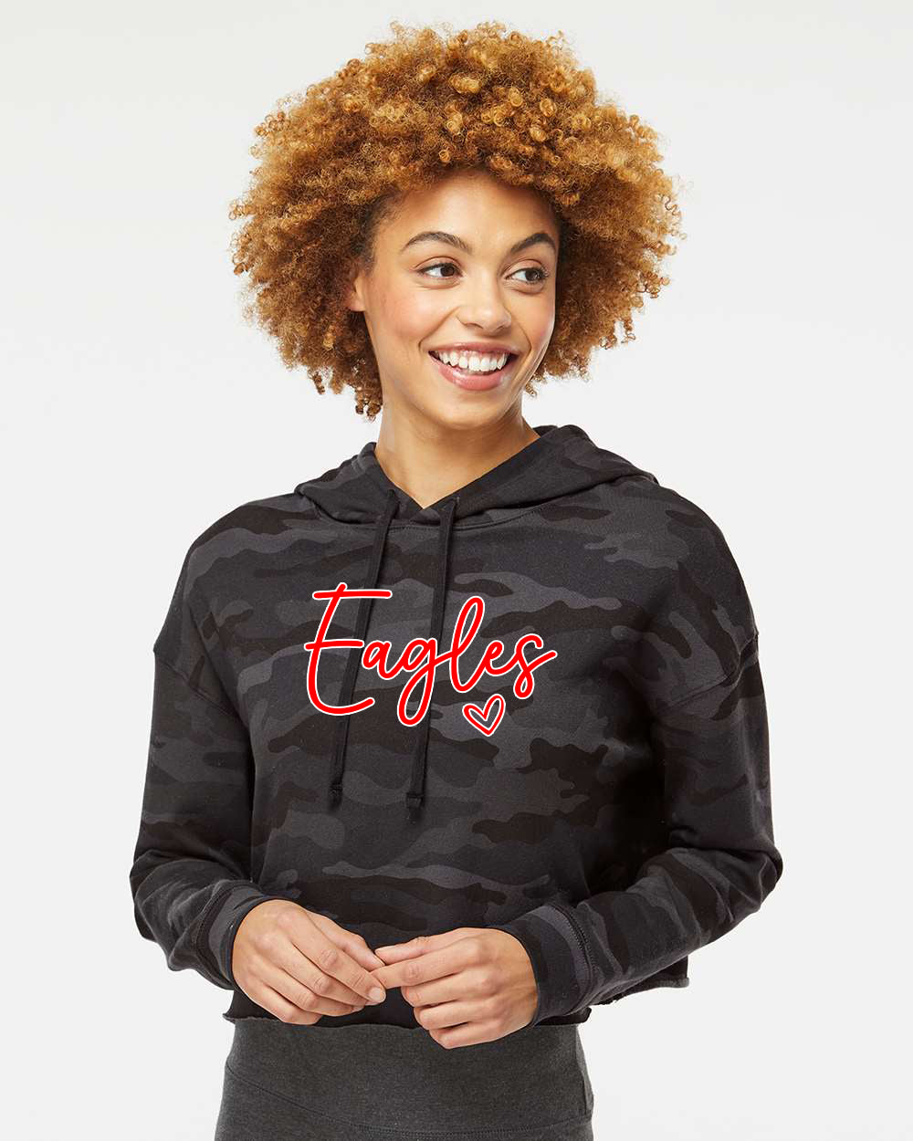 Eagles Cropped Adult Hoodie - Camo