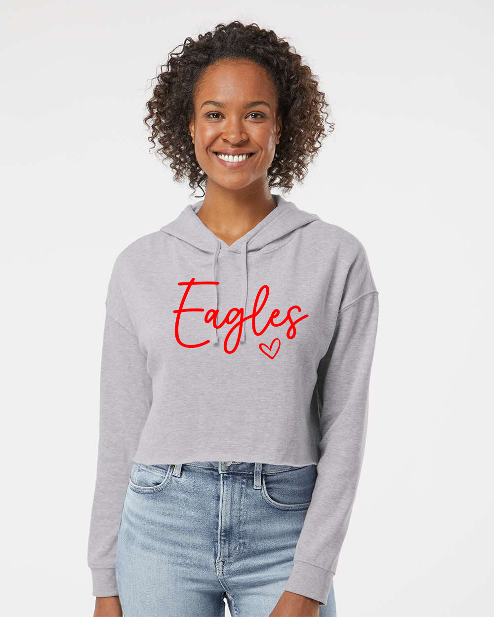 Eagles Cropped Adult Hoodie - Grey