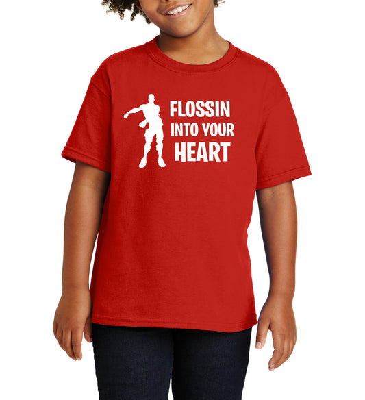 Flossin into your heart Fortnite Valentine Shirt