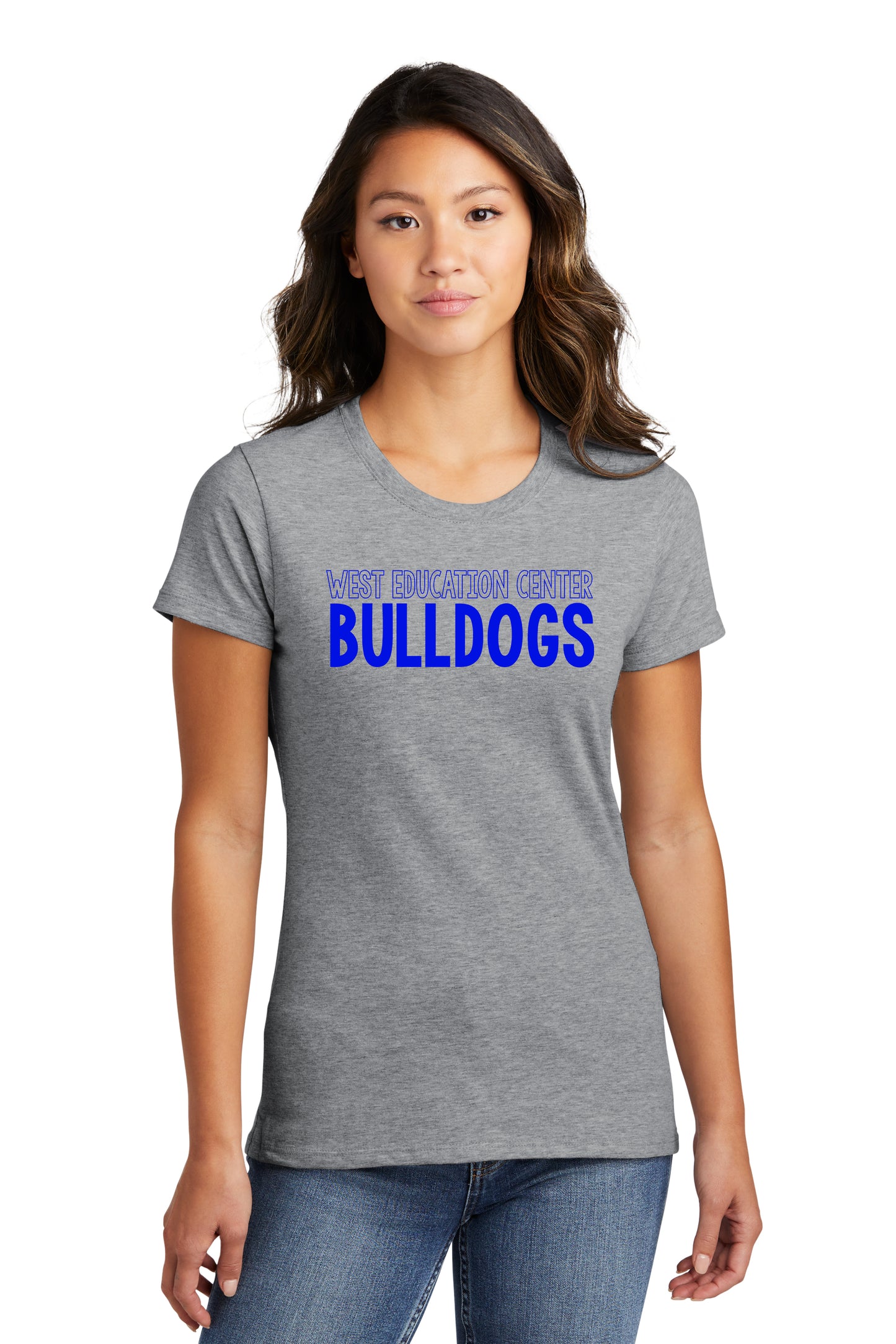 Women's West Education Bulldogs Tshirt Style 2 - Blue Font