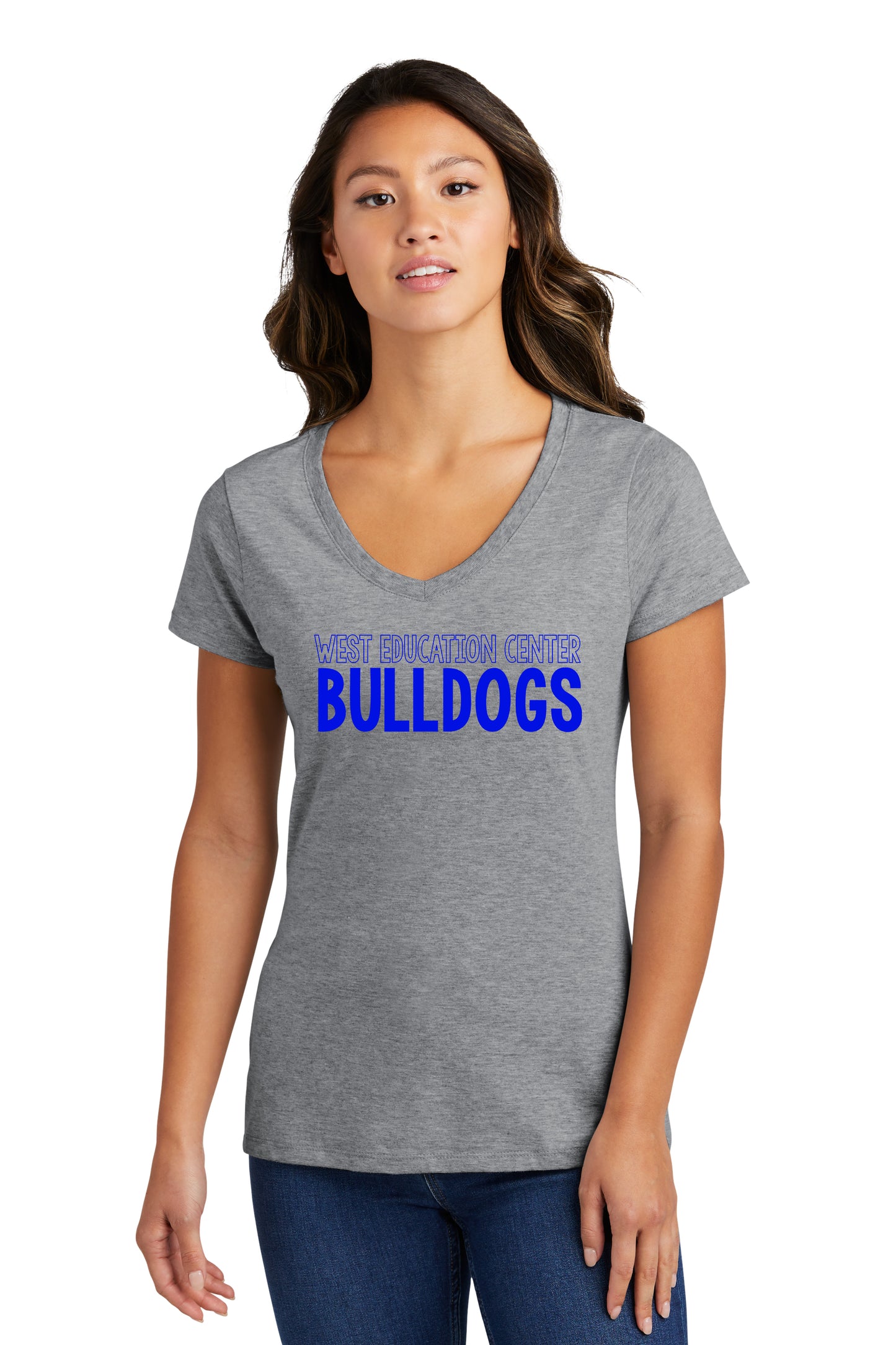 Women's West Education Bulldogs Tshirt Style 2 - Blue Font