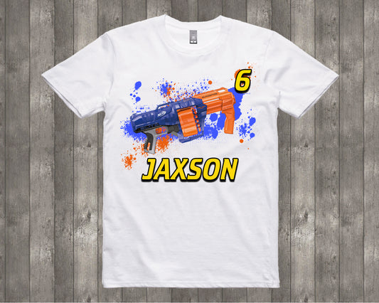 Nerf Gun Personalized Birthday Shirt Style 2