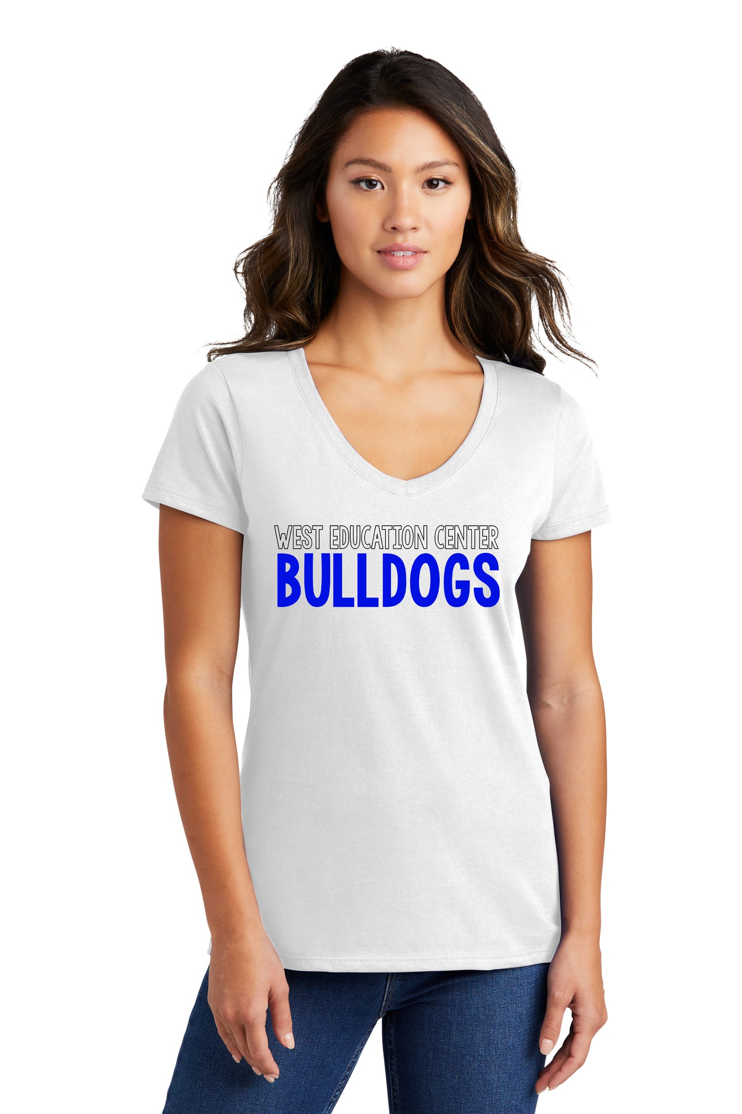 Women's West Education Bulldogs Tshirt Style 2 - Black & Blue Font