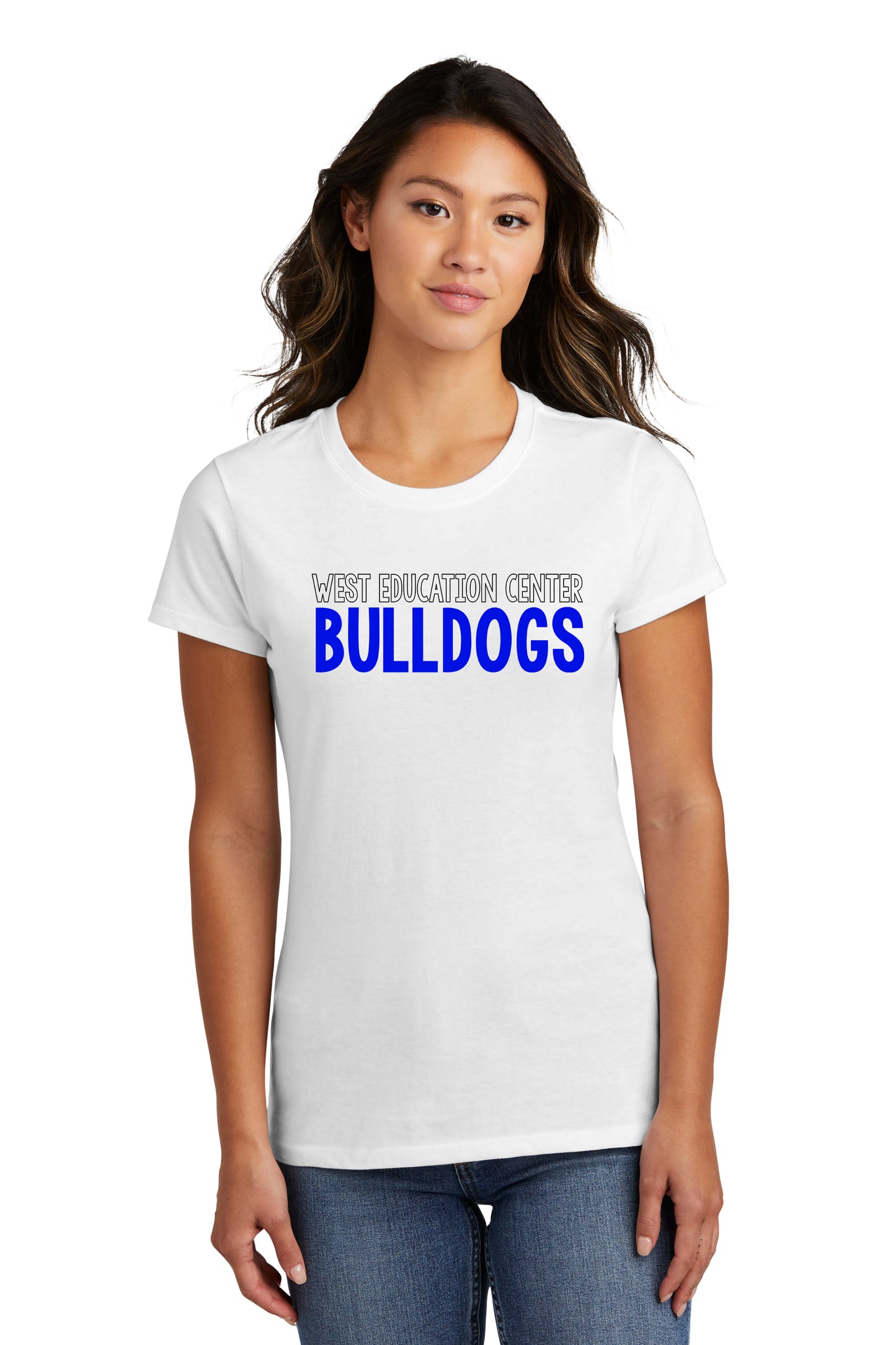 Women's West Education Bulldogs Tshirt Style 2 - Black & Blue Font