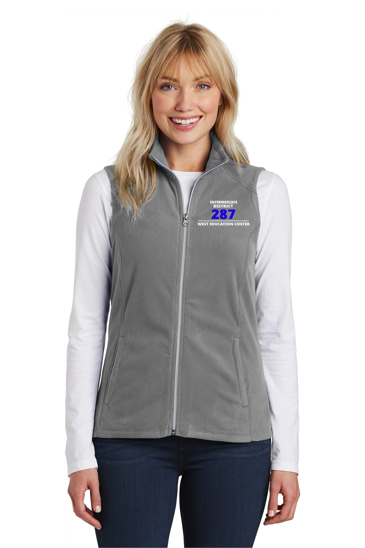 Women's West Education Bulldogs Vest District 287 Logo