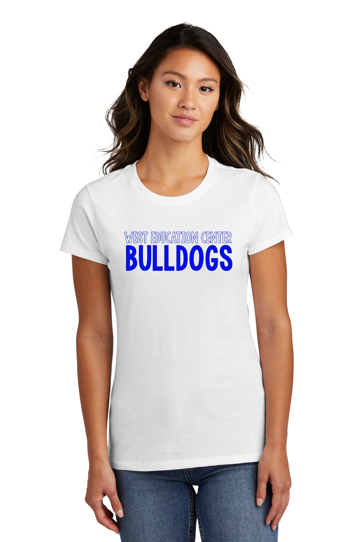 Women's West Education Bulldogs Tshirt Style 2 - Blue Font